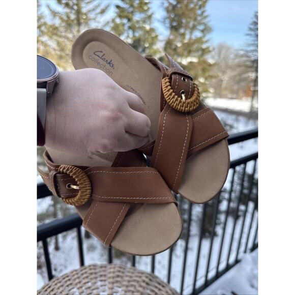 Clarks Reileigh Slide Sandal Women’s US 8.5 EU 39.5 Tan Light Brown Comfort - Picture 11 of 11